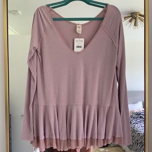 Mauve/pink free people top